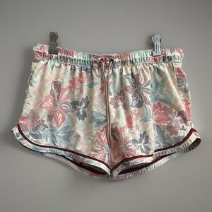 PrAna Mariya Shorts Womens Medium Hawaiian Floral Athletic Zip Pocket UPF 50+